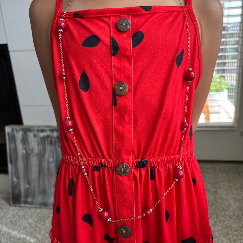 Elegant Red Beaded Necklace - Picture 3 of 10